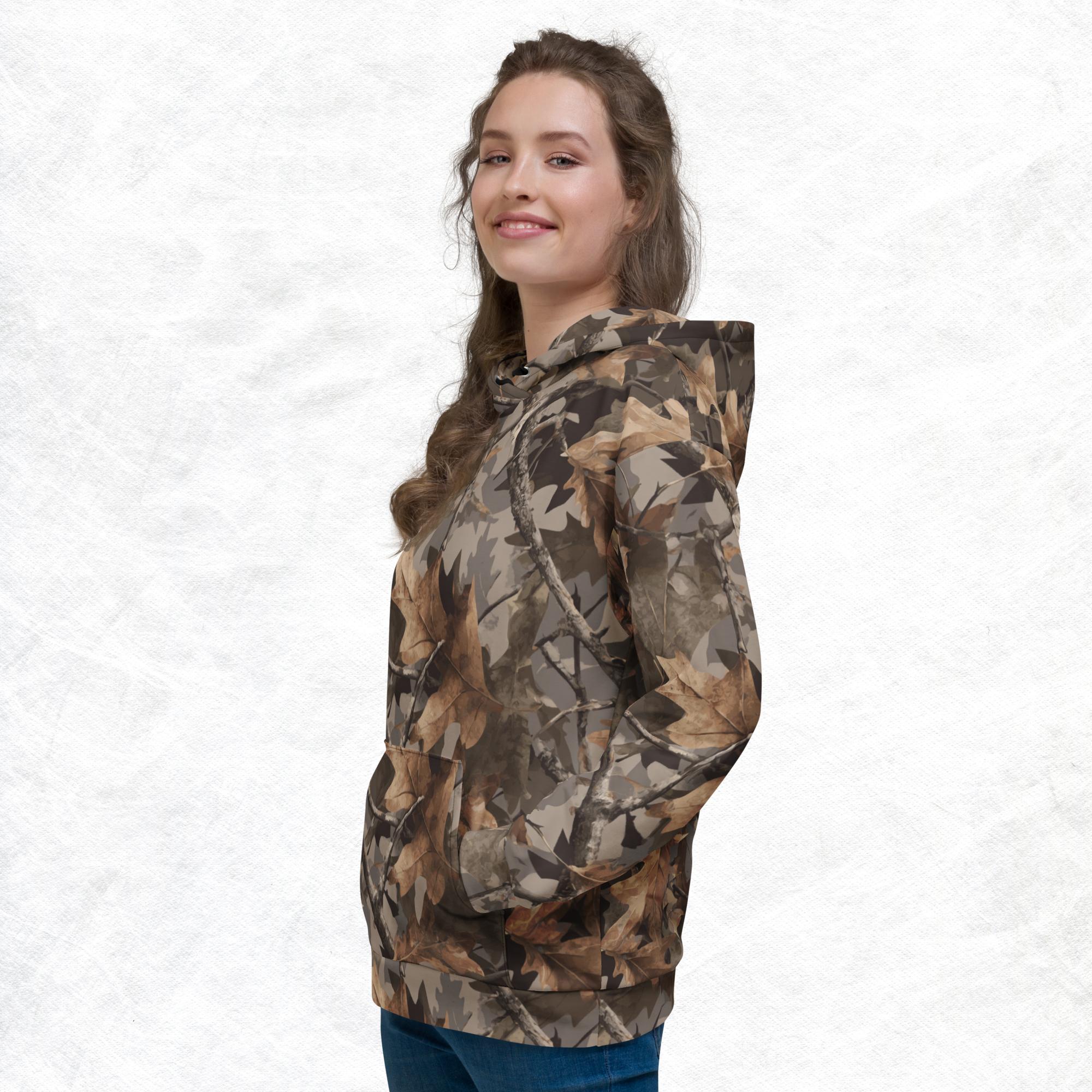 Invisiflage™ DarkenOak Camo — Unisex Hoodie - Image 4