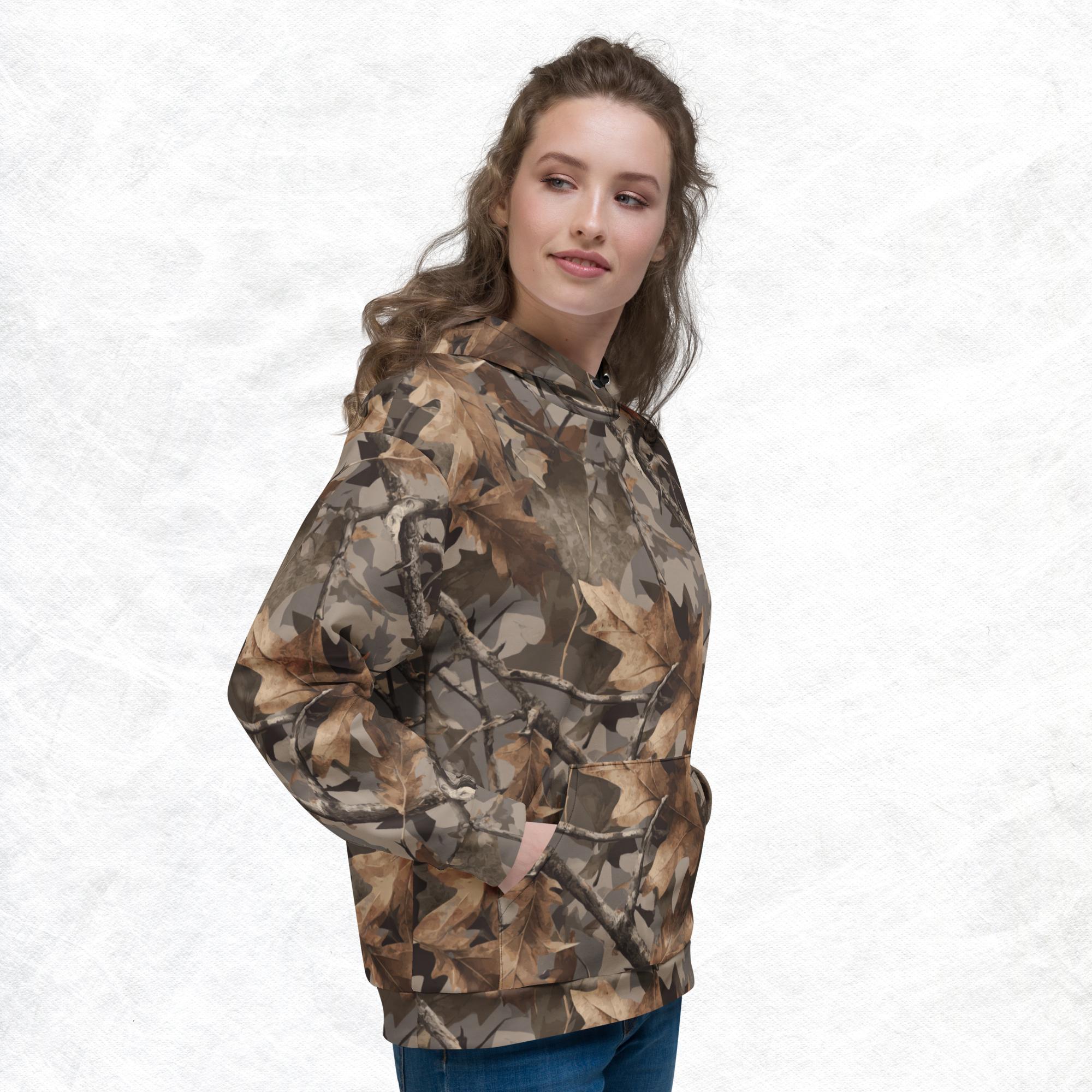 Invisiflage™ DarkenOak Camo — Unisex Hoodie - Image 3